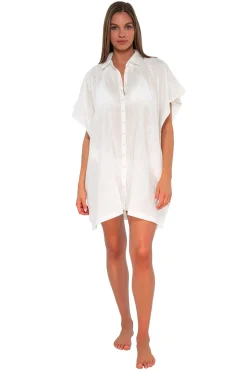 Cover-Ups<Sunsets White Lily Shore Thing Tunic
